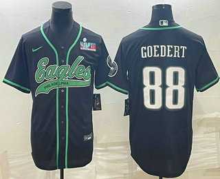 Men's Philadelphia Eagles #88 Dallas Goedert Black With Super Bowl LVII Patch Cool Base Stitched Baseball Jersey,We sell and wholesale Men's Philadelphia Eagles #88 Dallas Goedert Black With Super Bowl LVII Patch Cool Base Stitched Baseball Jersey on line form chian!